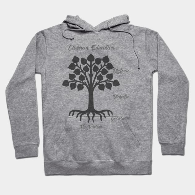 Classical Education Tree (gray) Hoodie by The Natural Homeschool